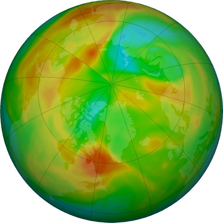 Arctic ozone map for 25 April 2020
